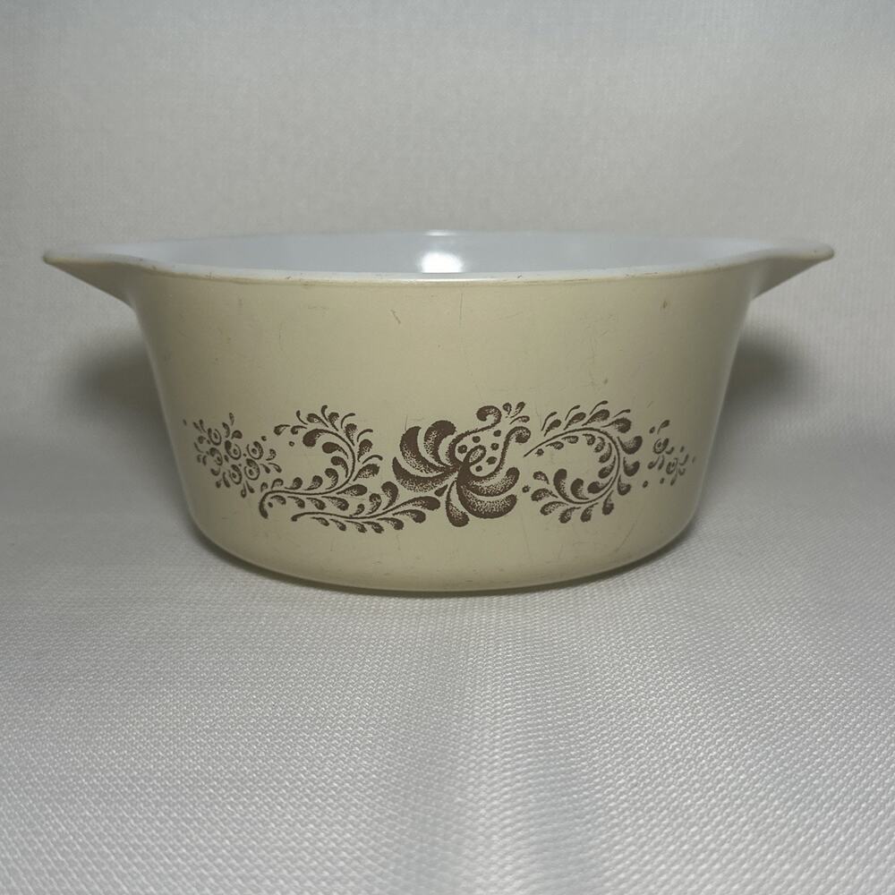 Vintage Pyrex By Corning Homestead Brown 474-B 1.5 qt Casserole Dish ~ NO LID